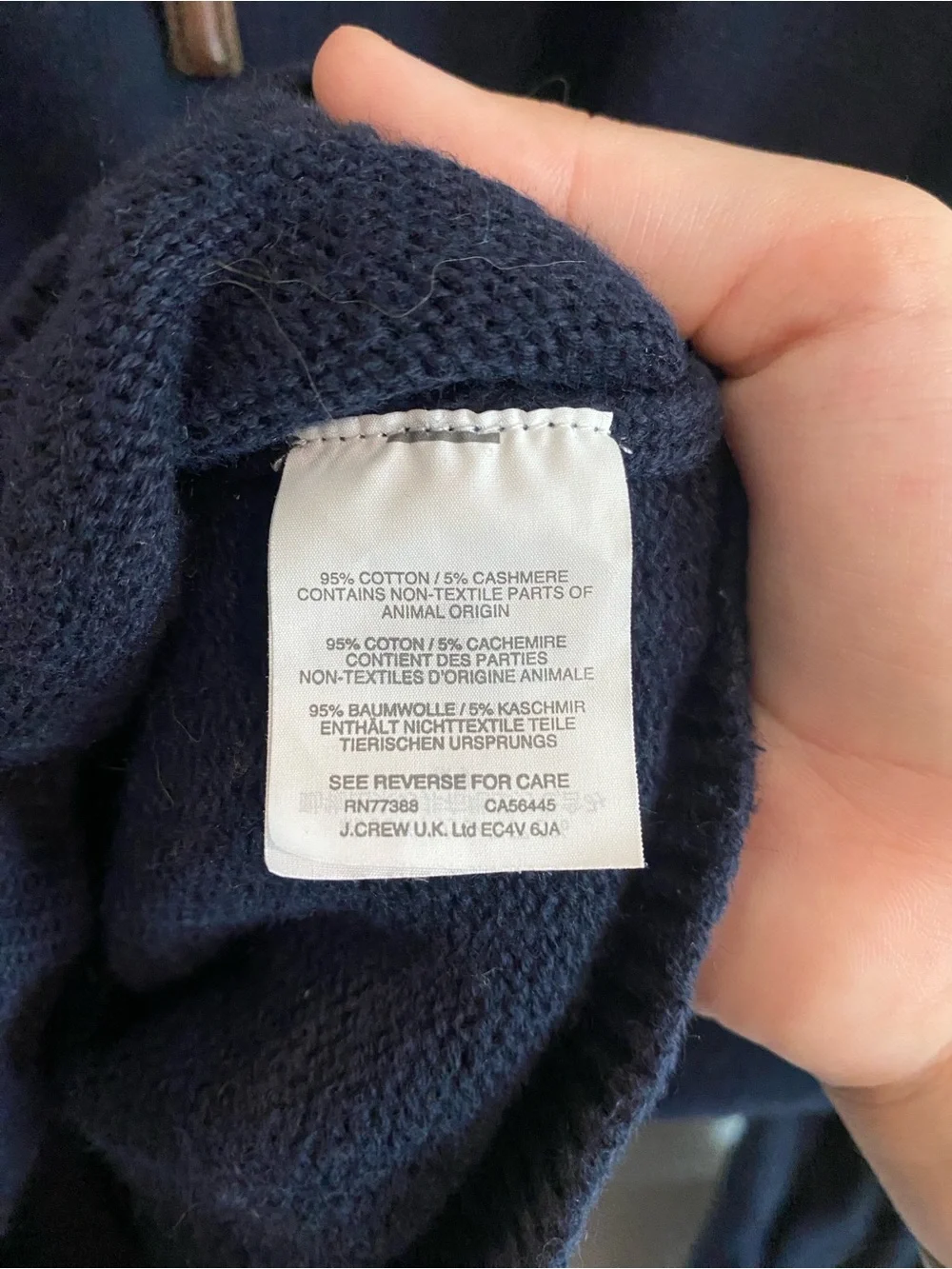 J. Crew Navy Zip-Front Mock Neck Sweater